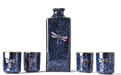 Made In Japan Dragonfly sake set blue 5 pcs - Carafe  - Main image