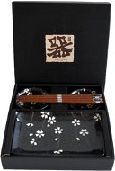 Made in Japan Sushi set black with white flowers - Dish Set