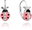 Pink ladybugs inlaid with cubic zirconia (Ag 925/1000, 2,05 g)
