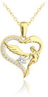 MINET Gold-plated silver necklace Angel with zircon (Ag 925/1000, 3,15 g) - Necklace