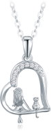 MINET Silver necklace Girl with cat and white zircons (Ag 925/1000, 3,1 g) - Necklace