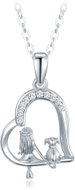 MINET Silver necklace Girl with dog and white zircons (Ag 925/1000, 3 g) - Necklace