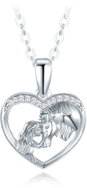 MINET Silver necklace Girl with horse and white zircons (Ag 925/1000, 3,55 g) - Necklace