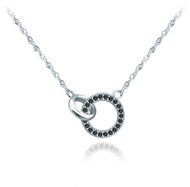 MINET Silver necklace Ring with black zircons (Ag 925/1000, 2,75 g) - Necklace