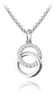 MINET Silver necklace with white zircons (Ag 925/1000, 3,35 g) - Necklace