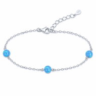 MINET Stříbrný náramek se světle modrými opálky (Ag 925/1000, 1,55 g) - Bracelet