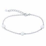 MINET Stříbrný náramek s bílými opálky (Ag 925/1000, 1,6 g) - Bracelet