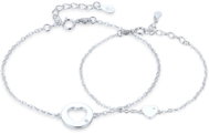 MINET Stříbrný set náramků se srdíčkem - matka a dcera (Ag 925/1000, 2,75 g) - Bracelet