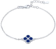 MINET Stříbrný náramek čtyřlístek s lapisem (Ag 925/1000, 1,85 g) - Bracelet
