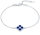 Silver Four-Leaf Clover Bracelet with Lapis (Ag 925/1000, 1.85g)