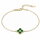 Gold-Plated Silver Bracelet Four-Leaf Clover with Malachite (Ag 925/1000, 1.9g)