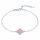 Silver Four-Leaf Clover Bracelet with Jadeite (Ag 925/1000, 1.9g)