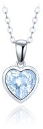 MINET Dětský stříbrný náhrdelník srdíčko s modrým zirkonem (Ag 925/1000, 2,3 g) - Necklace