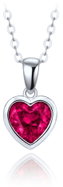 MINET Dětský stříbrný náhrdelník srdíčko s červenými zirkonem (Ag 925/1000, 2,2 g) - Necklace