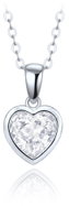 MINET Dětský stříbrný náhrdelník srdíčko s bílým zirkonem (Ag 925/1000, 2,35 g) - Necklace