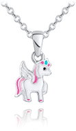 MINET Barevný dětský stříbrný náhrdelník jednorožec (Ag 925/1000, 2,5 g) - Necklace