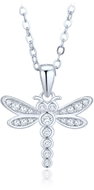MINET Dětský stříbrný náhrdelník vážka se zirkony (Ag 925/1000, 2,7 g) - Necklace