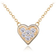 MINET Pozlacený stříbrný náhrdelník se srdíčkem s bílými zirkony (Ag 925/1000, 2,1 g) - Necklace