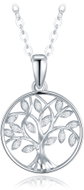 MINET Stříbrný náhrdelník strom života s bílými zirkony (Ag 925/1000, 3,6 g) - Necklace