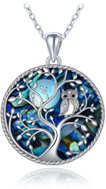 MINET Stříbrný náhrdelník strom života se sovou a perletí (Ag 925/1000, 4,3 g) - Necklace