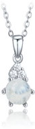 MINET Stříbrný náhrdelník s měsíčním kamenem a zirkonem (Ag 925/1000, 3,1 g) - Necklace