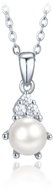 MINET Pozlacený stříbrný náhrdelník s perlou a zirkonem (Ag 925/1000, 3 g) - Necklace