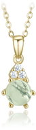 MINET Pozlacený stříbrný náhrdelník se světlým mechovým achátem a zirkonem (Ag 925/1000, 3,2 g) - Necklace