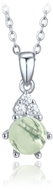 MINET Stříbrný náhrdelník se světlým mechovým achátem a zirkonem (Ag 925/1000, 3,1 g) - Necklace