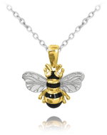 MINET Pozlacený stříbrný náhrdelník včelka (Ag 925/1000, 3,6 g) - Necklace