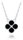 Silver Four-Leaf Clover Necklace with Black Mother of Pearl (Ag 925/1000, 2.6g)