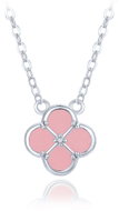 MINET Stříbrný náhrdelník čtyřlístek s jadeitem (Ag 925/1000, 2,55 g) - Necklace