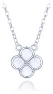 MINET Stříbrný náhrdelník čtyřlístek s bílou perletí (Ag 925/1000, 2,5 g) - Necklace
