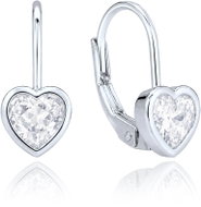 MINET Children's Silver Heart Earrings with White Zirconia (Ag 925/1000, 1.95g) - Earrings