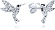 MINET Silver Hummingbird Earrings with White Zirconia (Ag 925/1000, 1.45g) - Earrings