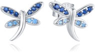 MINET Silver Dragonfly Earrings with Blue Zirconia (Ag 925/1000, 1.4g) - Earrings
