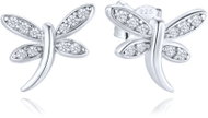 MINET Silver Dragonfly Earrings with White Zirconia (Ag 925/1000, 1.4g) - Earrings
