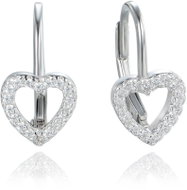 MINET Silver Heart Earrings with White Zirconia (Ag 925/1000, 1.65g) - Earrings