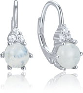 MINET Elegant Silver Earrings with Moonstone and Zirconia (Ag 925/1000, 2.55g) - Earrings