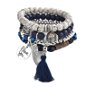 Ladies beaded wrap bracelet - set of 4 - KC8014-2 - Bracelet