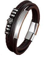 Leather bracelet - brown BXXG901 - 21cm - Bracelet