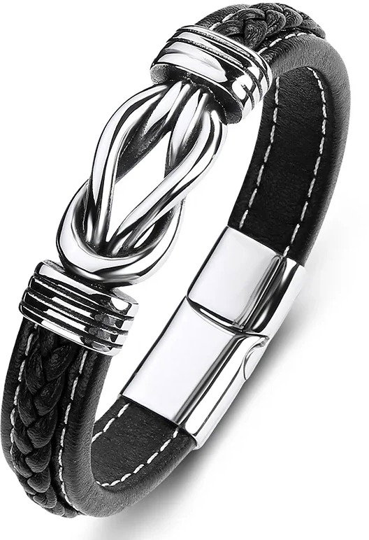 Predator Q1 bőr karkötő - kobra BXG6097 - 21,5 cm