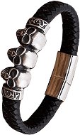 Leather bracelet - skulls BXG6093 - 21,5cm - Bracelet