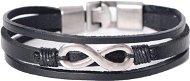 Leather bracelet - infinity black SLPG1588 - 18cm - Bracelet