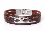 Leather bracelet - infinity brown SLPG1587 - 18cm - Bracelet