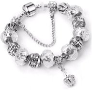 A'la Pandora style bracelet - white crown-1 - 18cm - Bracelet
