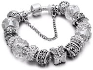 A'la Pandora style bracelet - white butterfly - 20cm - Bracelet