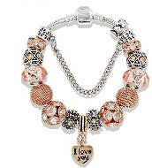 Bracelet in A´la Pandora style - Gold Heart - 18cm - Bracelet