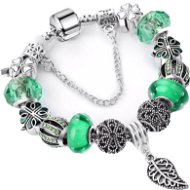A'la Pandora style bracelet - leaf green-1 - 18cm - Bracelet
