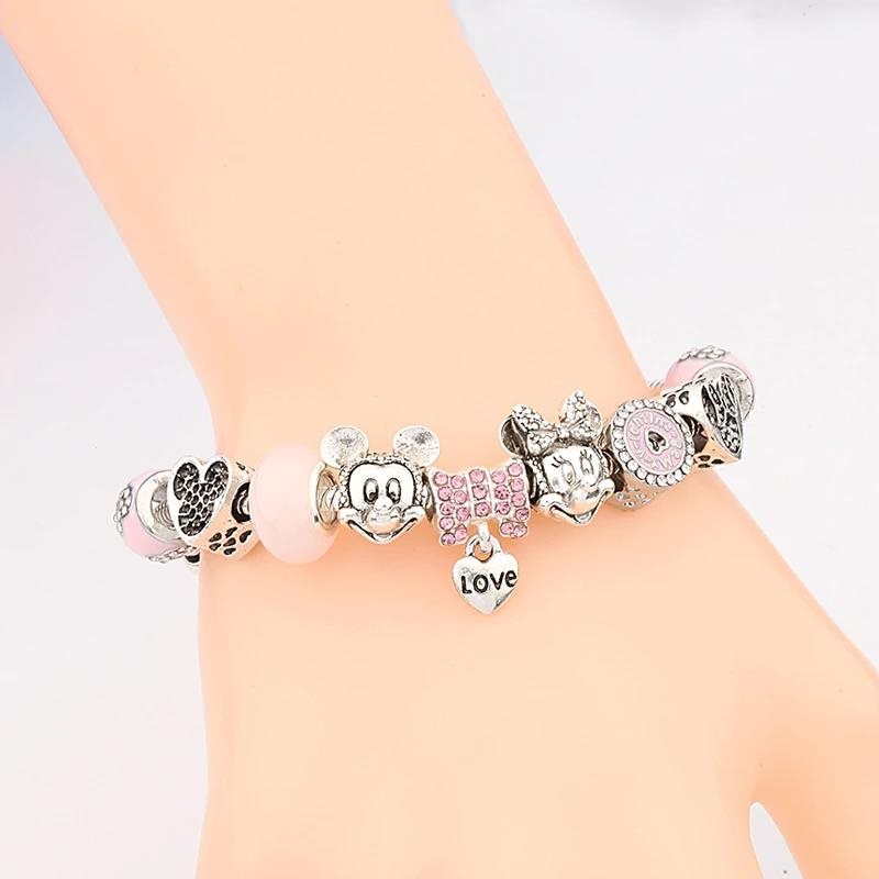 Disney Pandora Moments Mickey Mouse Heart Clasp Snake Chain Bracelet –  Monica Jewelers