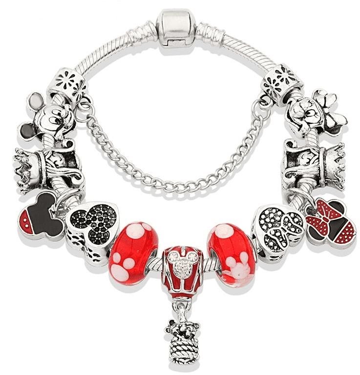 Pandora Disney Mickey Mouse Clasp Moments Snake Chain Bracelet